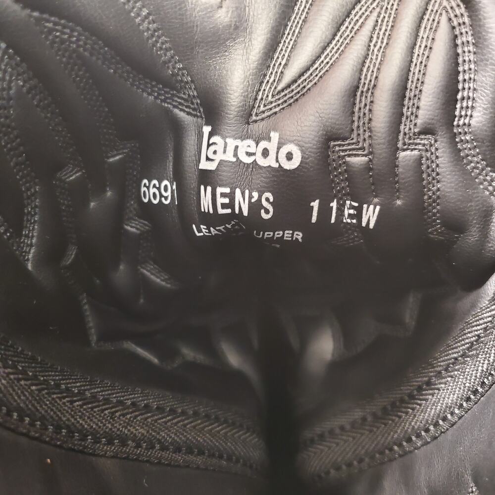 Mens Laredo Black Leather Western Boots Cowboy Size 11 Style 6691 - Picture 7 of 11